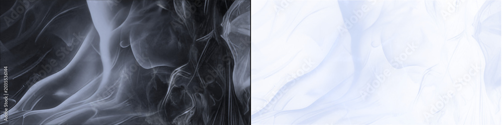 Obraz premium Abstract blue smoke swirls on transparent background for design and overlay elements.