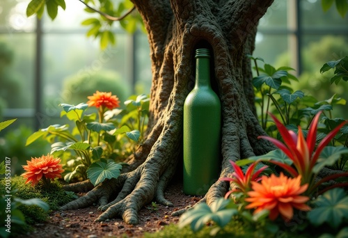Swollen Trunk Bottle Tree with water storage Garden Exhibit Exotic Flora