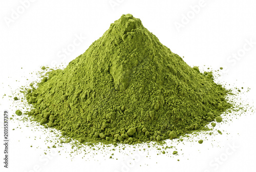 Foto Mound of Vibrant Organic Matcha Green Tea Powder