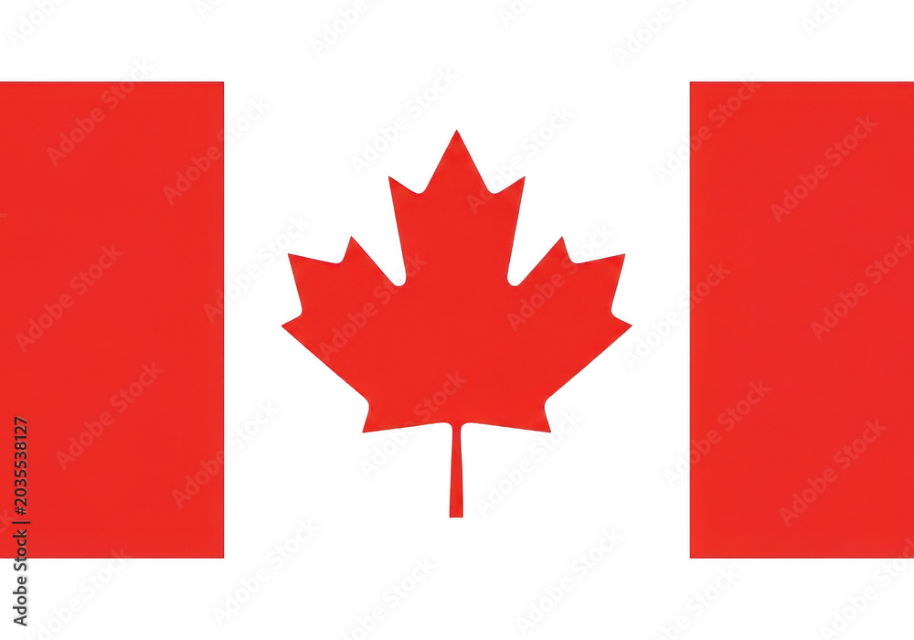 Fototapeta premium The national flag of canada featuring a red maple leaf on a white background PNG isolated on transparent background