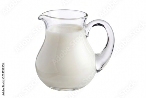 Фотография Clear Glass Pitcher Filled With Fresh White Milk