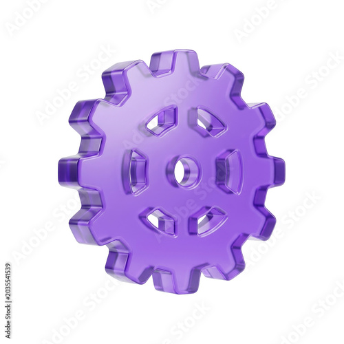 Colorful purple gear showcases creativity and innovation in a striking design