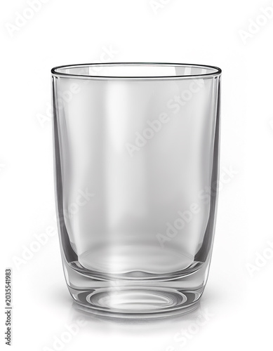 A freshly polished empty glass creatively displayed on a clean white background