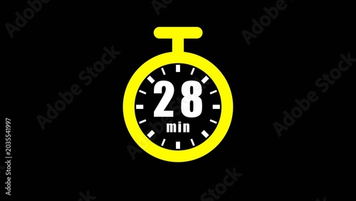 clock timer 28 minutes illustrations icon.