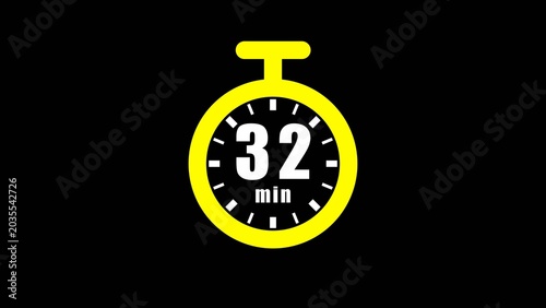 clock timer 32 minutes illustrations icon.