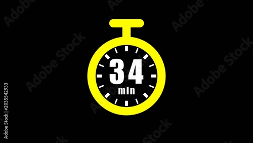clock timer 34 minutes illustrations icon.