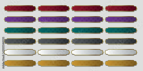 Obraz na plátně Set of textured vector buttons and banners, offering diverse colors and styles f