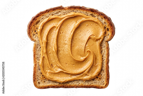 Cuadro en lienzo Creamy Peanut Butter Swirled on Toasted Whole Grain Bread