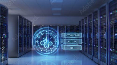 Data Recovery and System Restore Interface in Modern Server Room Data Center
