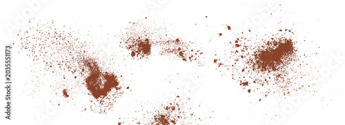 Slika na platnu Cinnamon or chocolate powder splash set isolated on white background