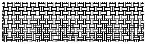 Fotografía Interlocking woven basketry grid pattern with rectangular mesh structure