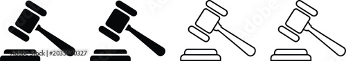 Konstfotografi Gavel icon, legal hammer symbol representing justice court system authority law enforcement and auction bidding in simple modern vector design