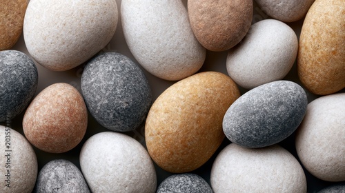 smooth pebble stones texture, zen spa branding background, neutral calming palette