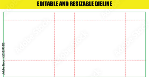 Fotografía Simple rectangular paper bag die line template with precise folding guidelines f