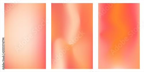 Collection pastel red orange and yellow gradient mesh. Modern abstract fluid background template