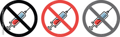 Quadro su tela No drugs sign, drug prohibition symbol set representing addiction warning prevention and substance restriction safety concept