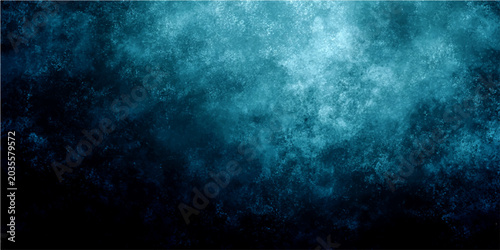 Bild auf Leinwand Abstract turbulent ocean current pattern, dark deep underwater, with ethereal glowing nebula cloud formation