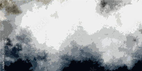 Foto Dramatic swirling cloud formation, dramatic contrast dark grey ominous mass against brilliant white celestial expanse, conveying power immense nature