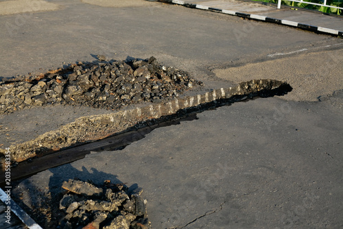 Foto Pile of asphalt chunk