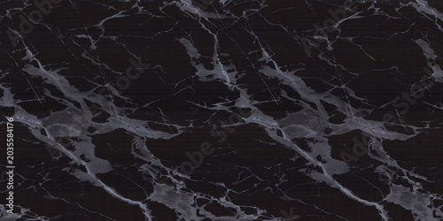 Tableau sur toile Natural Black Stone Pattern with White Veins Seamless Texture