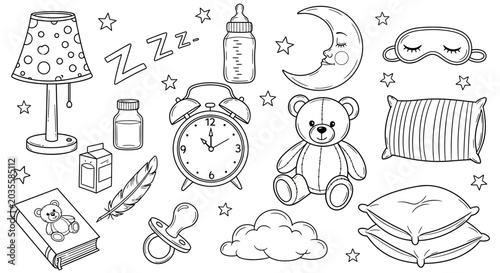 Tableau sur toile Baby bedtime routine, sleeping concept, nursery background