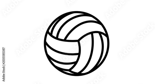 Foto Volleyball icon, sports symbol, athletic logo, black and white