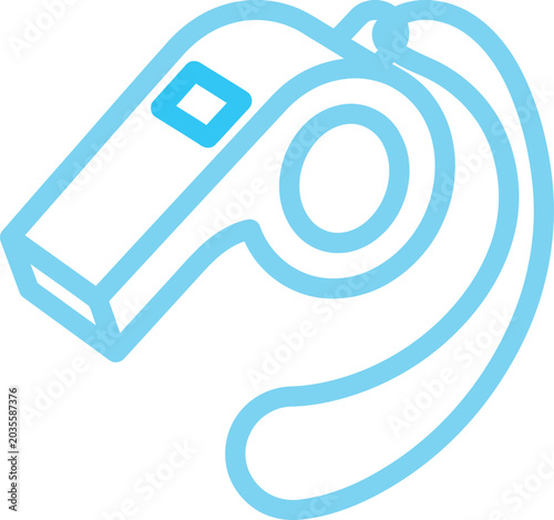Tableau sur toile blue whistle icon for referee or sports official signaling a foul or stoppage