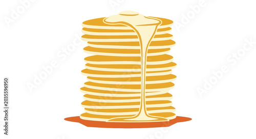 Stack of Pancakes Vector Illustration