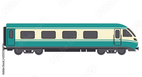Foto Passenger Train Carriage Vector Illustration