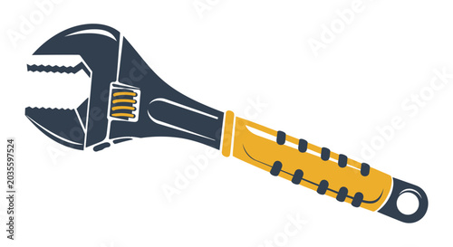 Canvastavla Adjustable Wrench Vector Illustration
