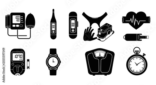 Bild auf Leinwand Medical Health Icons Set