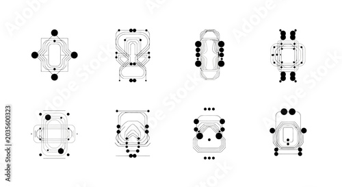 Futuristic Abstract Geometric Icon Set
