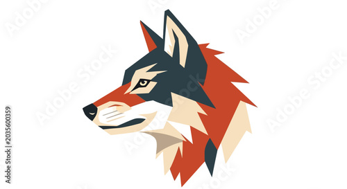Geometric Wolf Head Vector Illustration