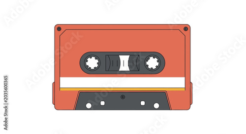 Retro Audio Cassette Tape Vector Illustration