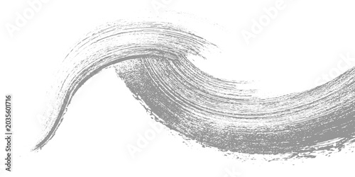 фотографія Minimalist black ink brush stroke wave on white background, Japanese ink painting style, rough textured paint, dynamic curved motion, minimalist monochrome art texture design