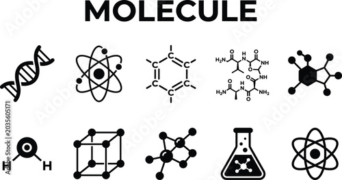 Bild auf Leinwand Diverse molecular structures and atomic models on white background for science a