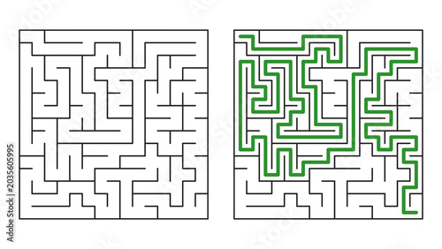 Labyrinth puzzle on white background
