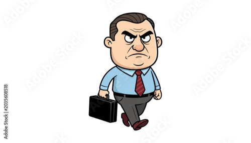 Obraz na plátně Angry businessman walking alone