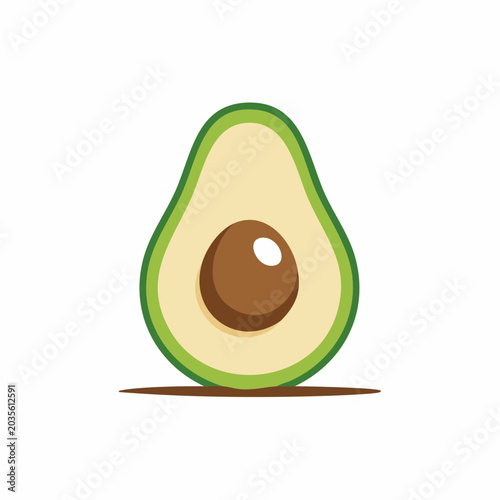 Stylized Avocado Half with Pit