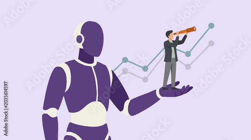 Obraz na płótnie Artificial intelligence supporting human foresight and business strategy