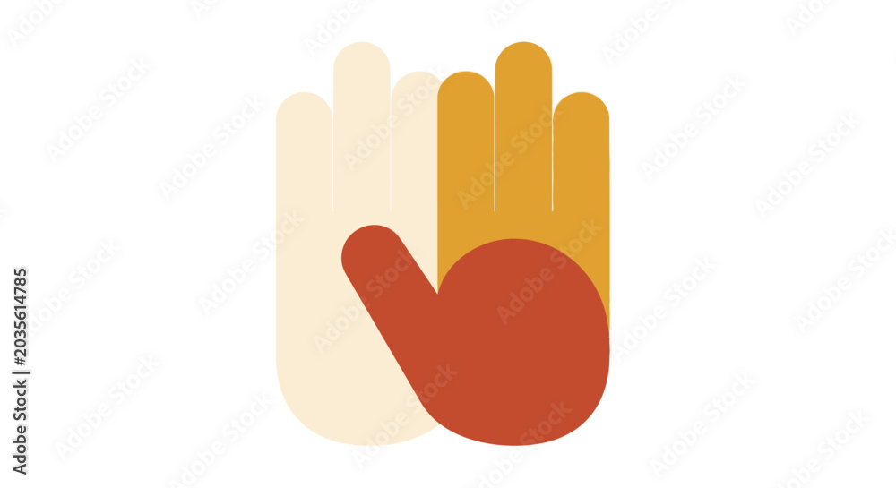 Fototapeta premium Overlapping Hands Vector Illustration