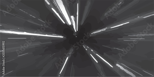 Tableau sur toile Abstract motion background with white light streaks abstract background hyperspa