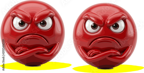 Fotografía Red Angry Emoji Crossed Arms Illustration