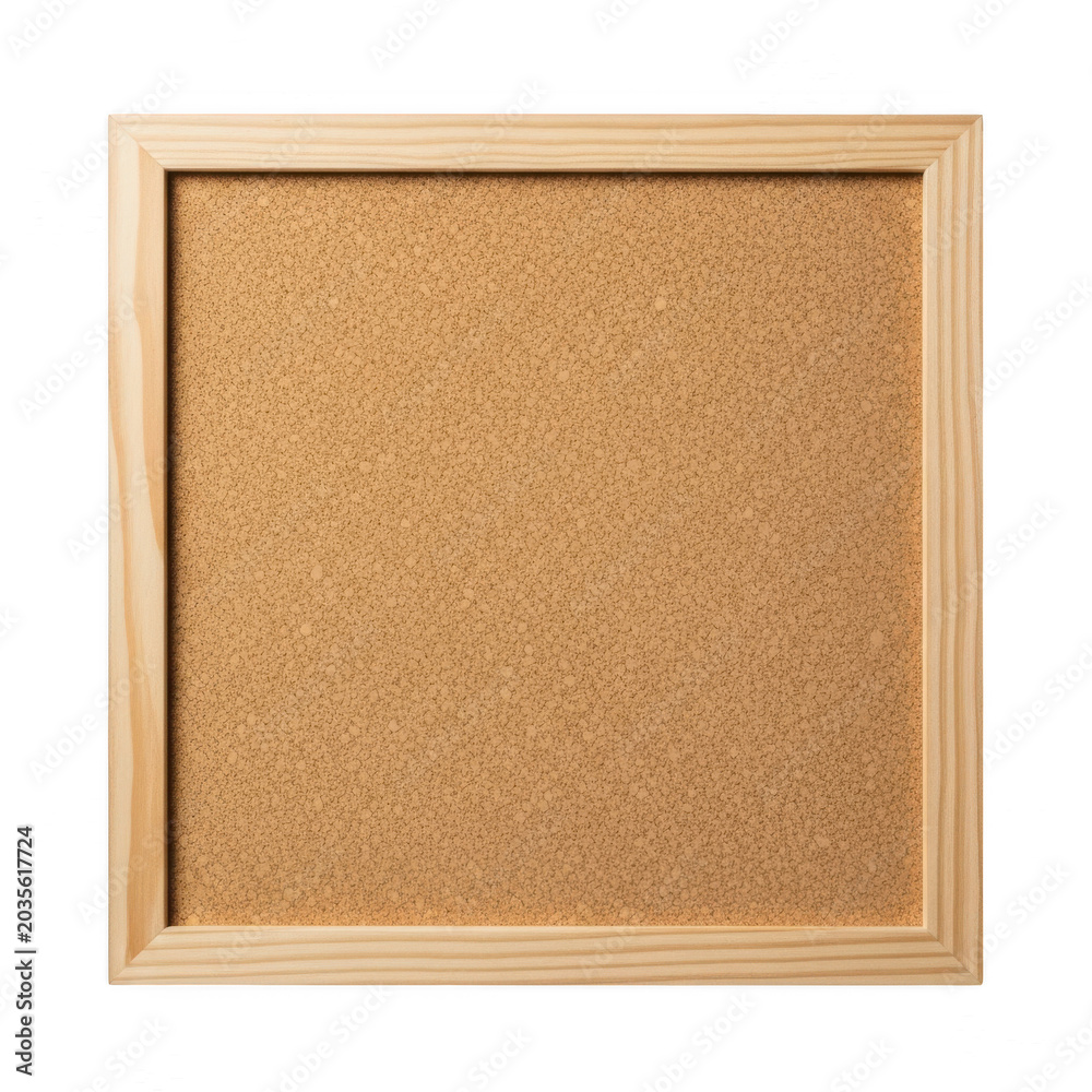 Fototapeta premium Cork board with textured surface isolated on transparent background