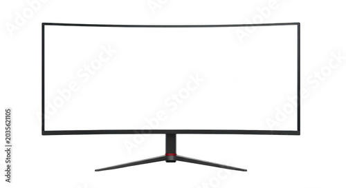 Modern flat screen tv on stand isolated on transparent background
