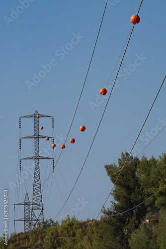 Aerial Marker Balls on Electric Wires