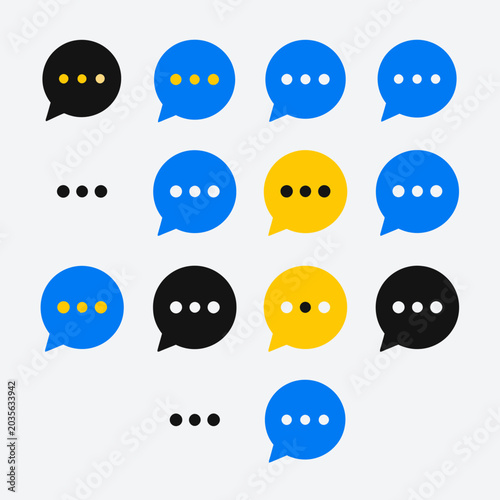Tableau sur toile Collection of colorful speech bubble chat icons.