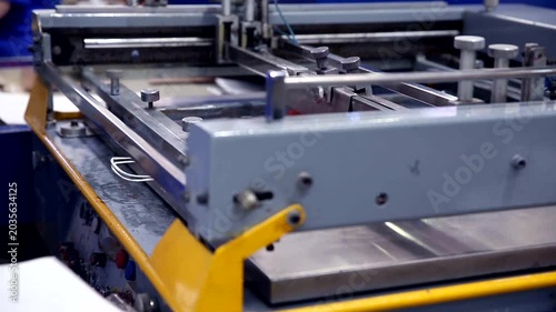 Industrial Screen Printing Machine in Factory Workshop