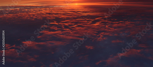 Foto High resolution sunset over red stratus cloud