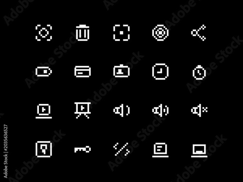 Pixel icons vector collection #3